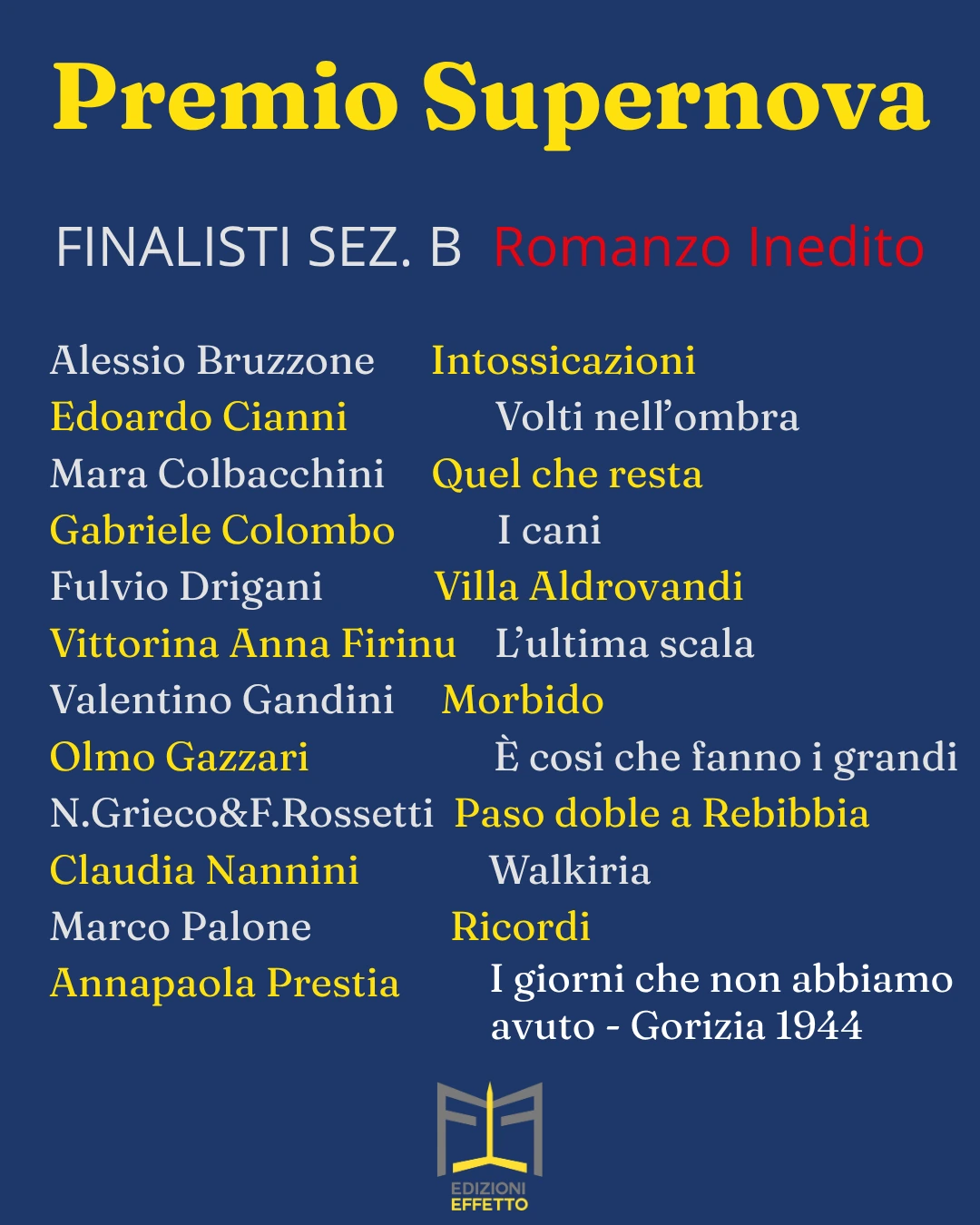 Finalisti Concorso Lettrerario Supernova