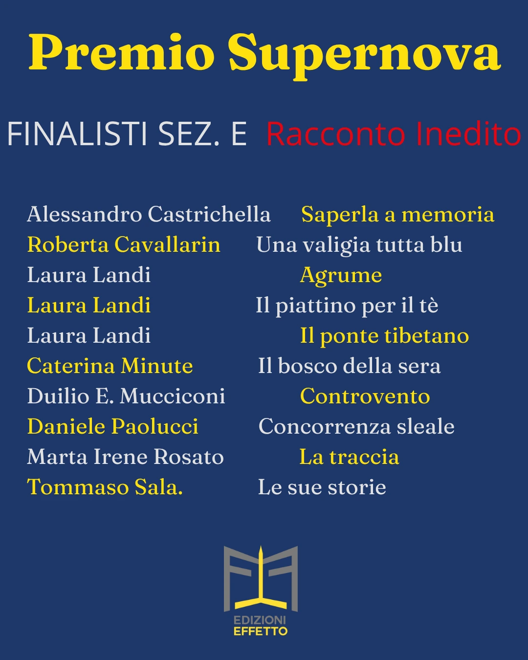 Finalisti Concorso Lettrerario Supernova