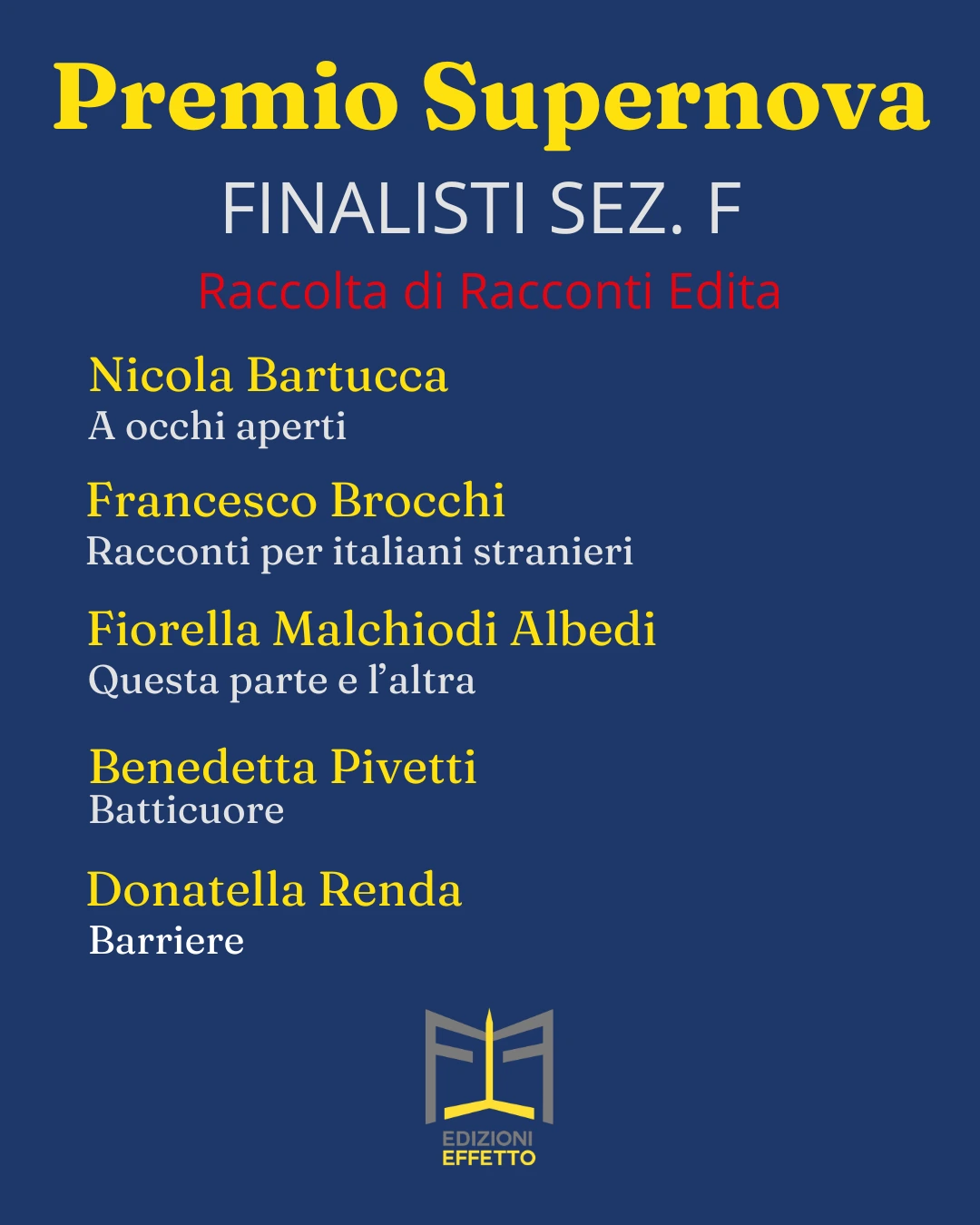 Finalisti Concorso Lettrerario Supernova