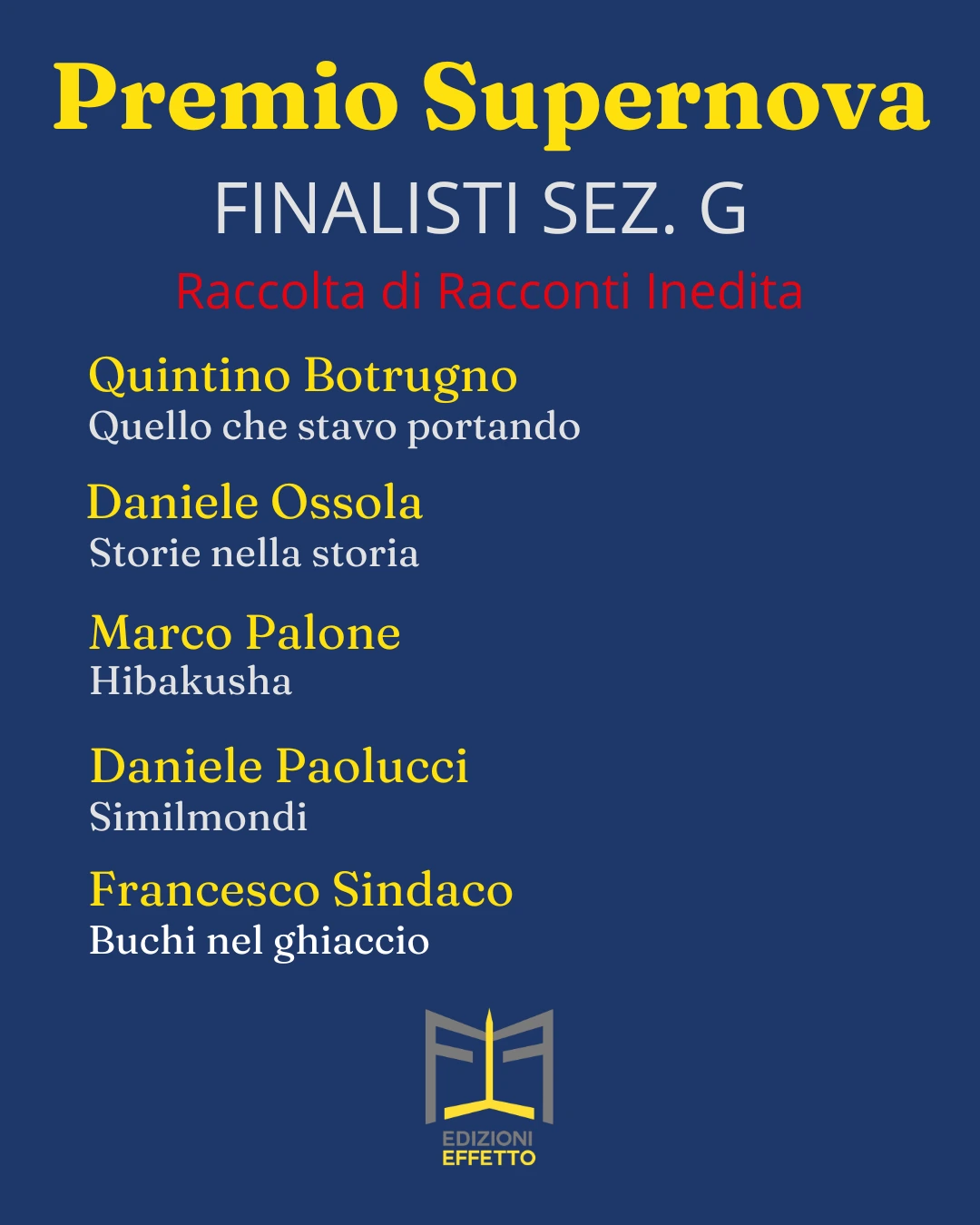 Finalisti Concorso Lettrerario Supernova