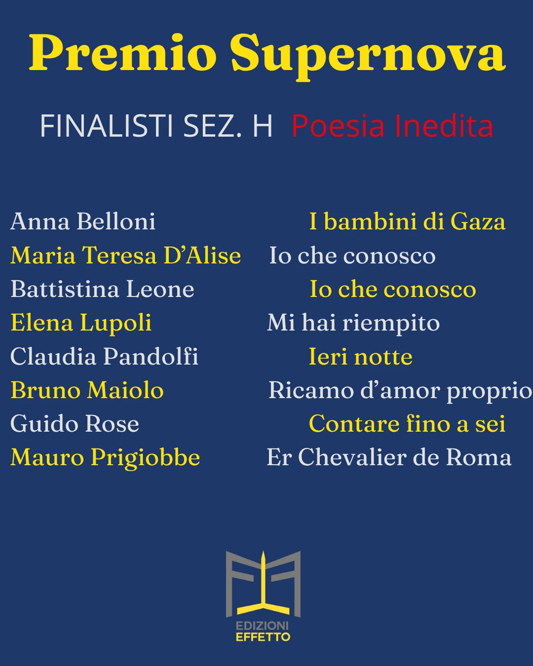 Finalisti Concorso Lettrerario Supernova