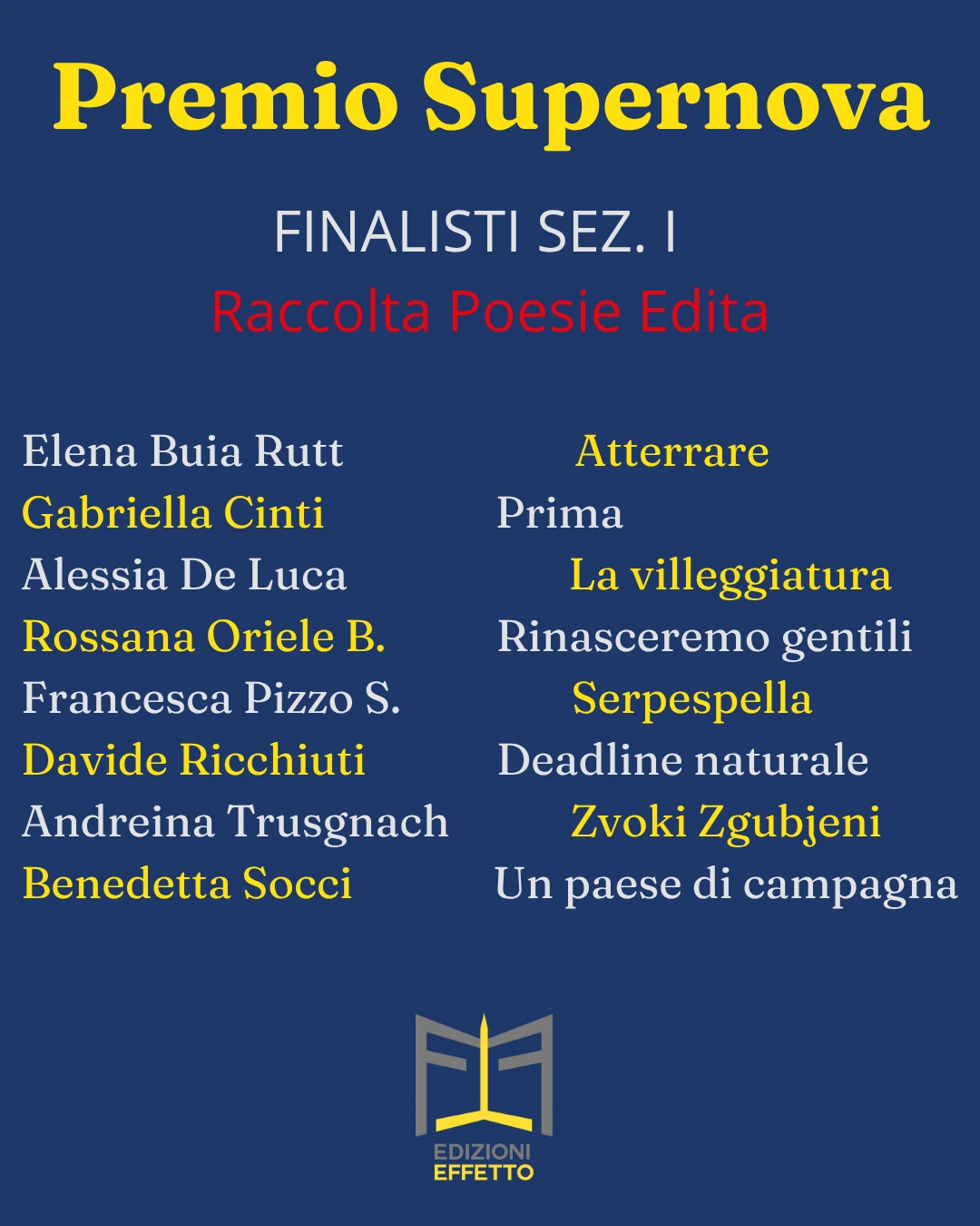 Finalisti Concorso Lettrerario Supernova